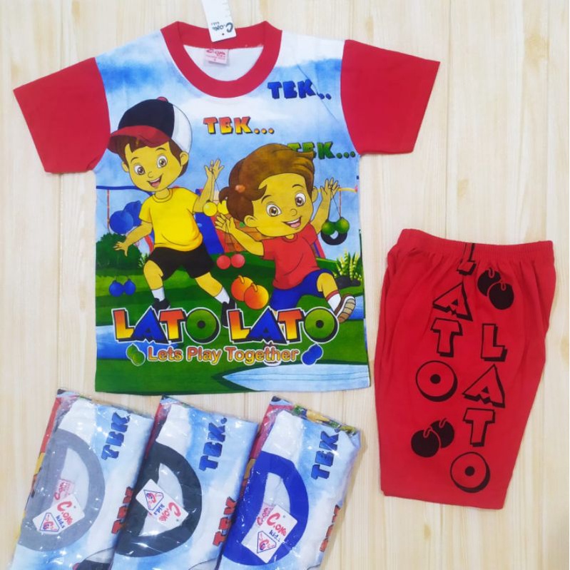 SETELAN LATO-LATO FULL PRINT  2-10 THN BAJU ANAK PREMIUM PANJANG &amp; PENDEK