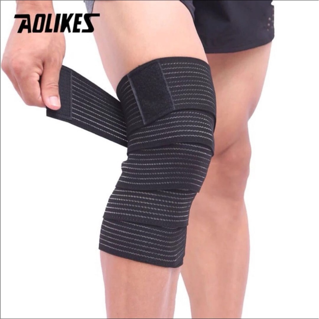 (COD) AOLIKES 1516 Knee Wrap Wraps Support Sleeve Deker Lutut Kaki Betis