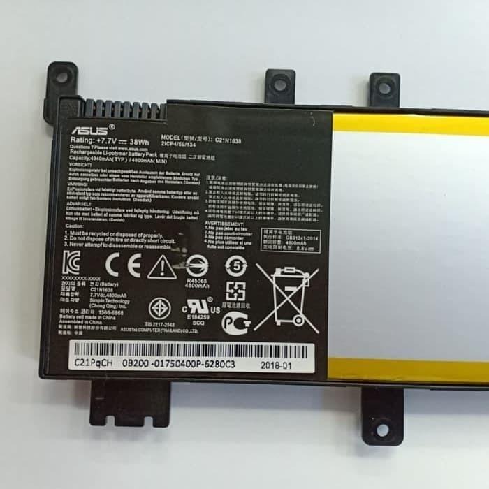 Baterai asus Original A442 A442U A442UR X442 F442U A480U C21N1638