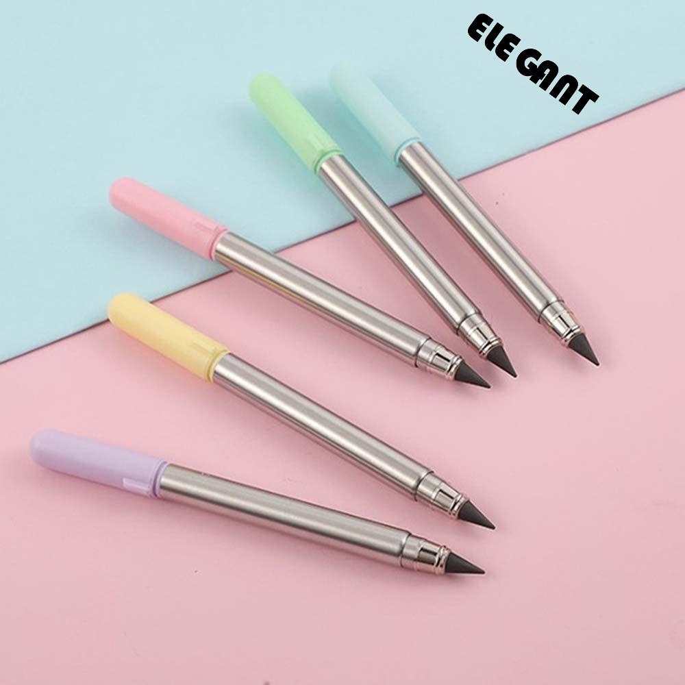 Pensil Eternal Retractable Bahan Metal Tanpa Tinta Untuk Stationery Anak Sekolah / Kantor