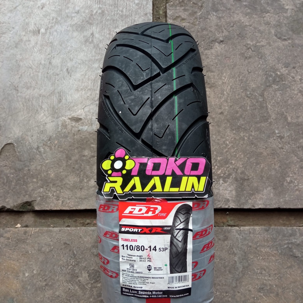 Ban Luar Ban Motor FDR 14 110/80 110 80 14 Tubeless Tubless Type Sport XR Evo
