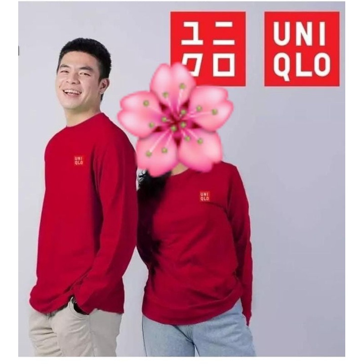 Kaos polos tshirt lengan panjang UNIQLO pria wanita dewasa