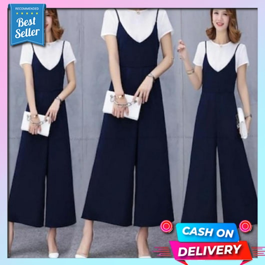 Jumpsuit Wanita Korean Style Pendek Jeans Terbaru 2022 Overall Remaja Viral Tik Tok Ibu Hamil Baju K