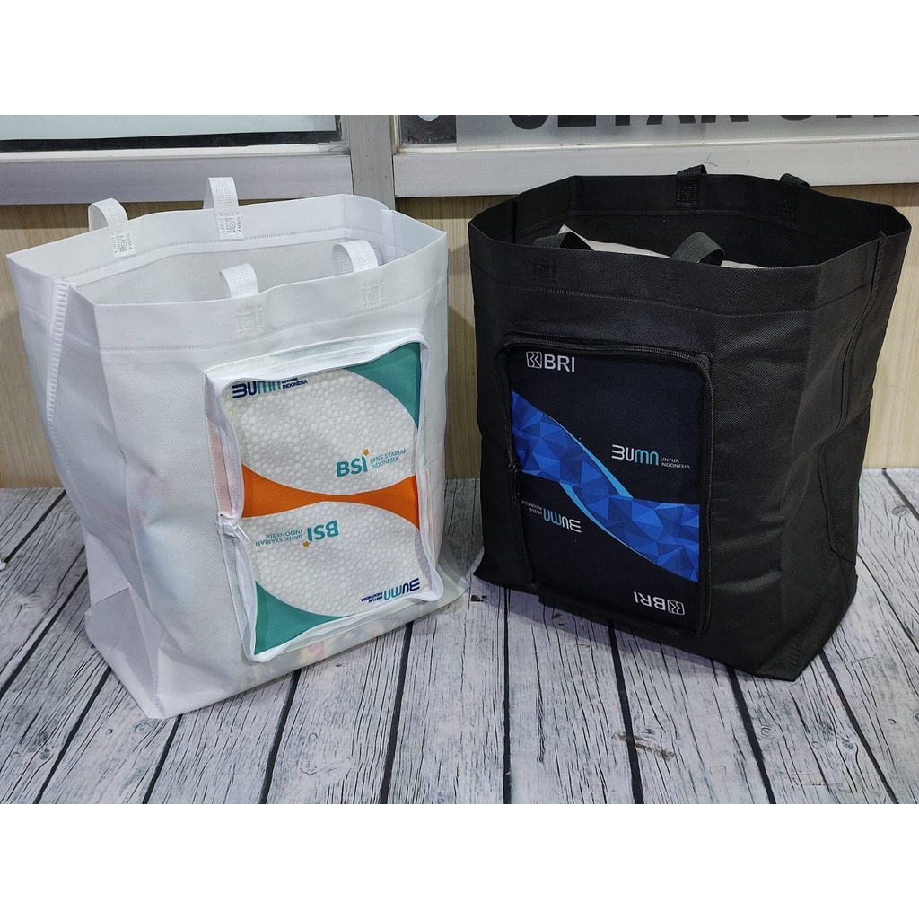Tas Lipat BRI BSI/Tas Sembako/Tas Lipat Custom/Tas custom Desain/Totebag Lipat Seba Guna/Tas Sebagun