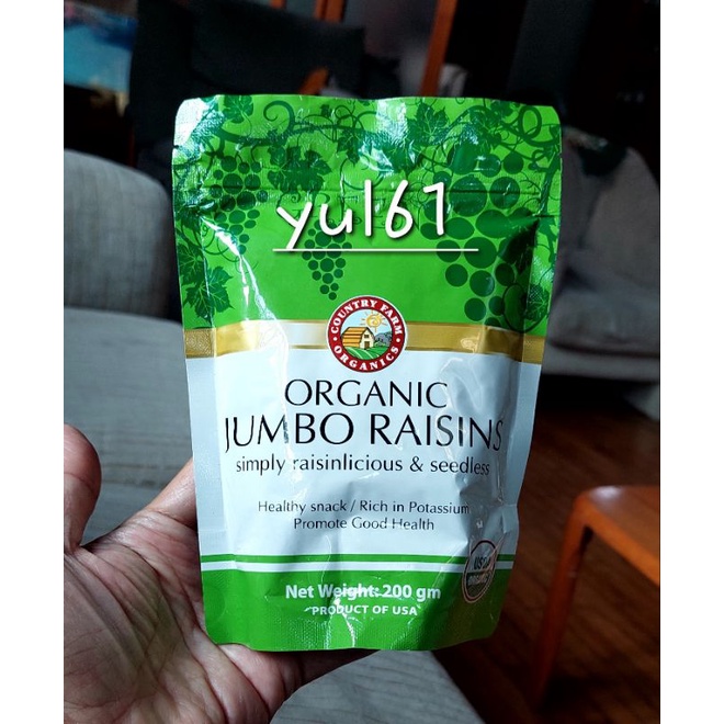 

Country Farm Organic Jumbo Raisins 200gr
