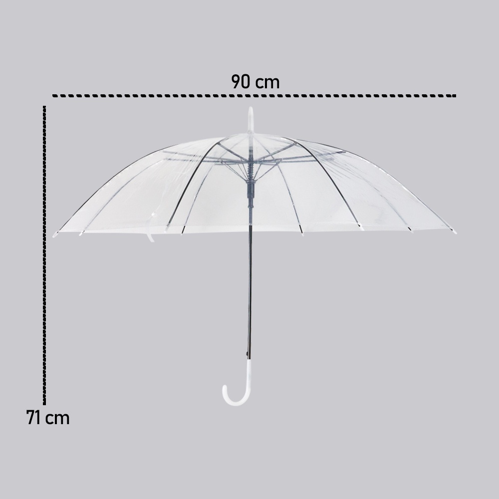 Payung PVC Transparan 8 Bone 90 cm / Payung Korea / Payung Unik