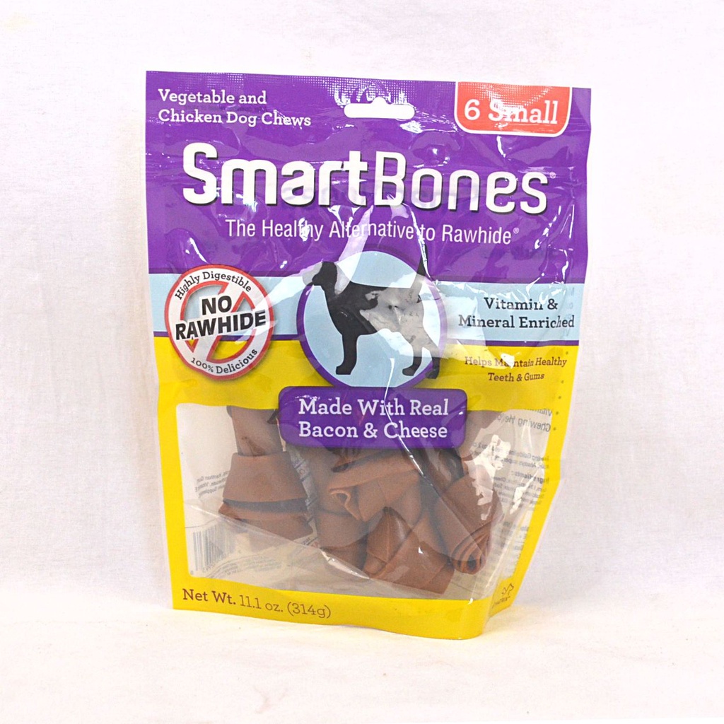 SMARTBONES Snack Anjing Dental BACON And Cheese Small 6pcs