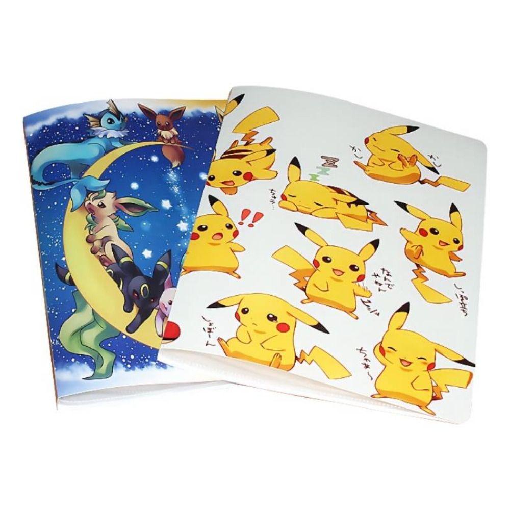 Lanfy Pocket Elf Collection Buku Hadiah Mainan Anak Kartun Anime Kolektor Kartu Buku Penyimpanan Foto Kapasitas Besar Game Kartu Folder Pikachu Koleksi Surat Pokmon Cards Book