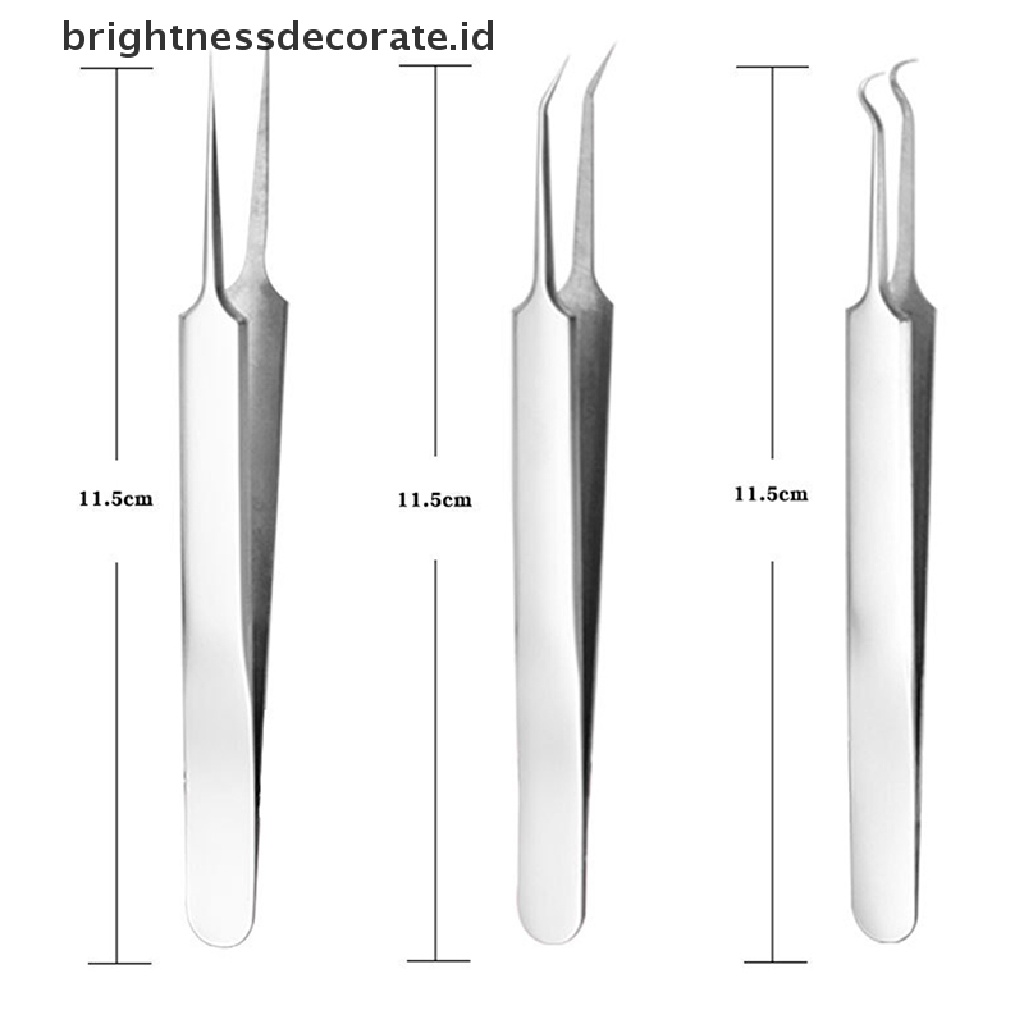 [Birth] Pinset Penghilang Jerawat Komedo Runcing Bengkok Kepala Alat Perawatan Wajah [ID]