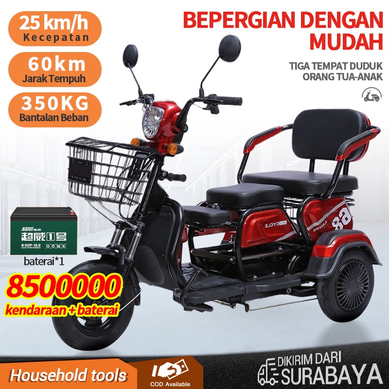 Jual Sepeda Roda Tiga Listrik/sepeda Motor Listrik Roda Tiga/skuter ...