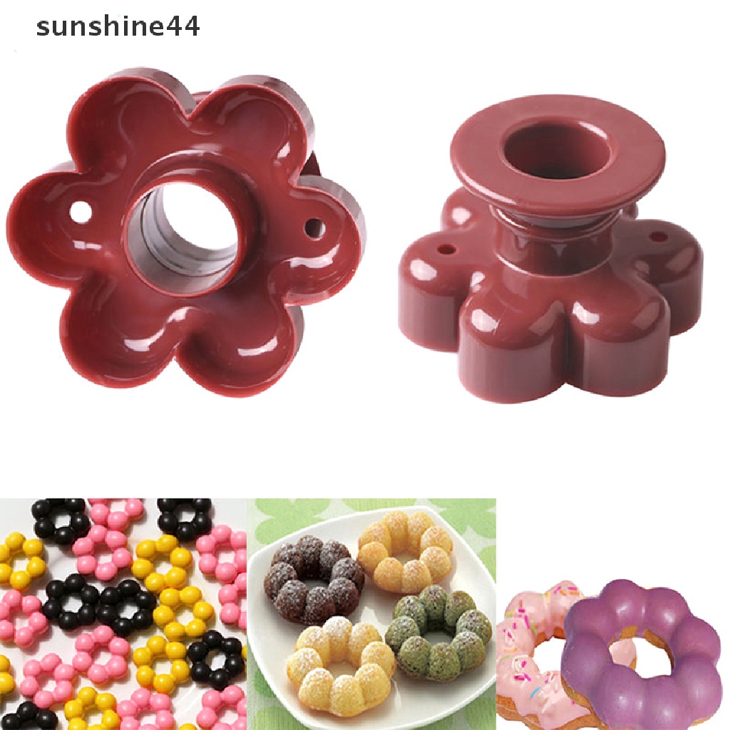 Sunshine Donut Maker Cutter Cetakan Kue Bentuk Bunga Hati Kue Roti Dessert Bakery Mould.