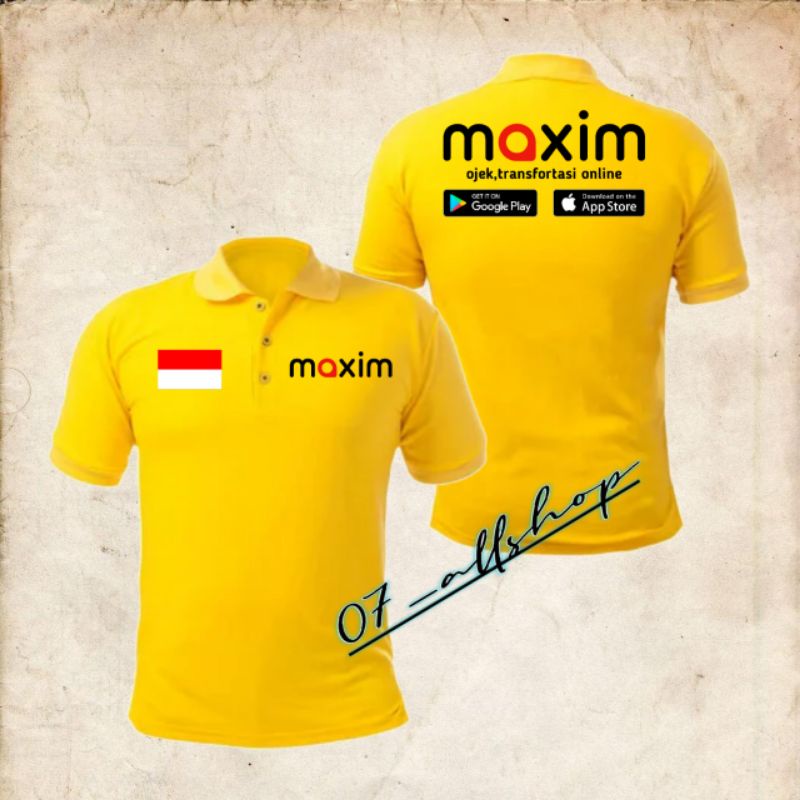 Kaos Shirt Tshirt Baju Kerah Distro MAXIM OJOL OJEK ONLINE TRANSPORTASI Custom pria wanita Indonesia