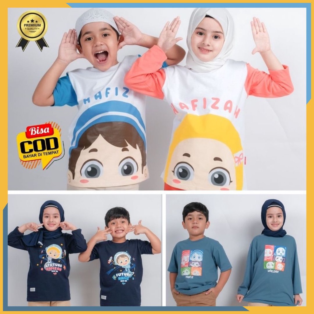 Baju Kaos Anak Islami Tangan Panjang Dan Pendek 3-12 Tahun Ammarkids Hafiz Hafizah Kualitas Premium 