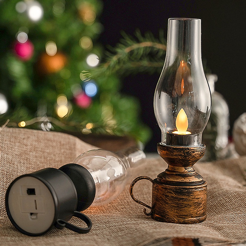 Lampu Lentera Lilin LED Vintage Rumah Kreatif Pesta Bar Lilin Lampu Lampu Minyak Tanah Elektronik
