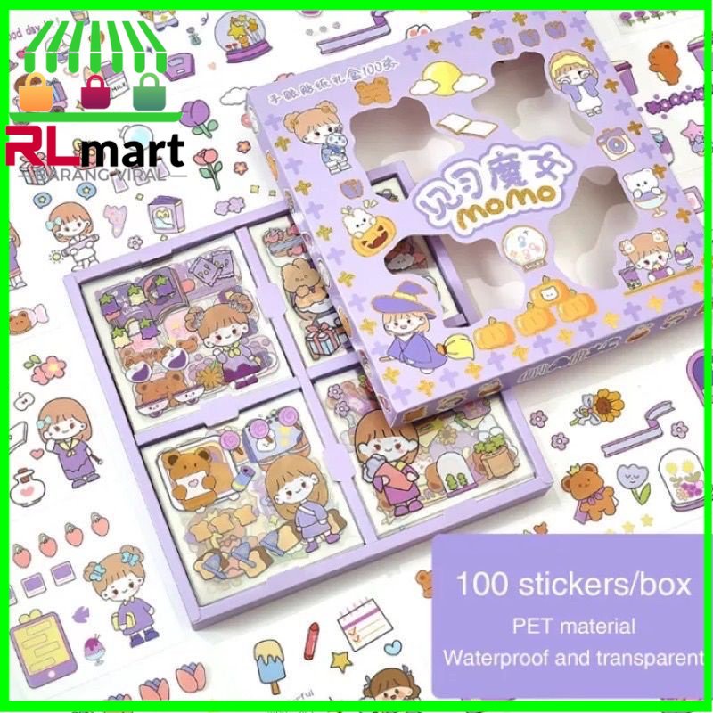 

Sticker Waterproof Sticker Momo Dapat Box Isi 100 Lembar RL MART