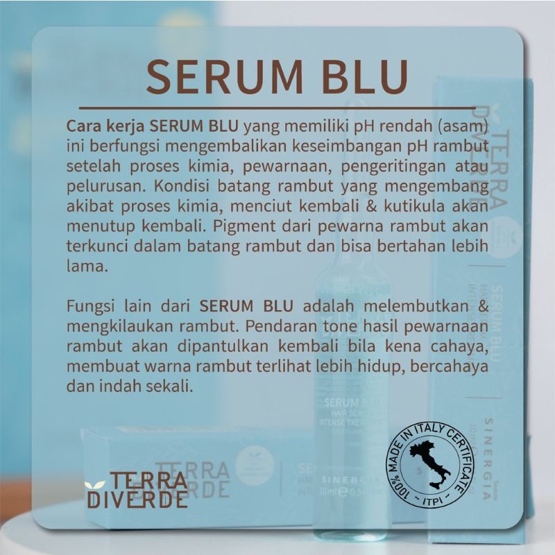 SINERGIA TERRA DIVERDE Serum Blu Seed Oil Hair Serum 10 ML | Blue Vitamin Rambut