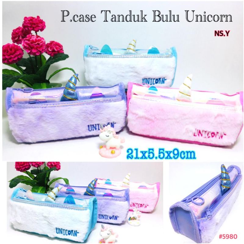 

Tempat pensil unicorn bulu