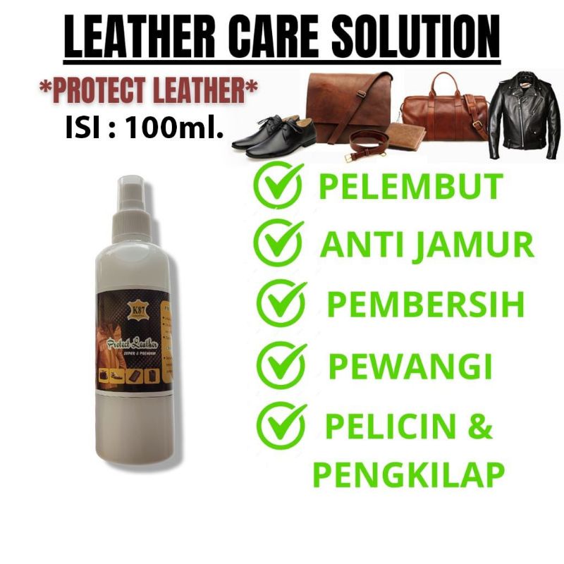 Semir pelembut pembersih jaket kulit asli anti jamur protect leather TAS 60ml/100ml/DOMBA original