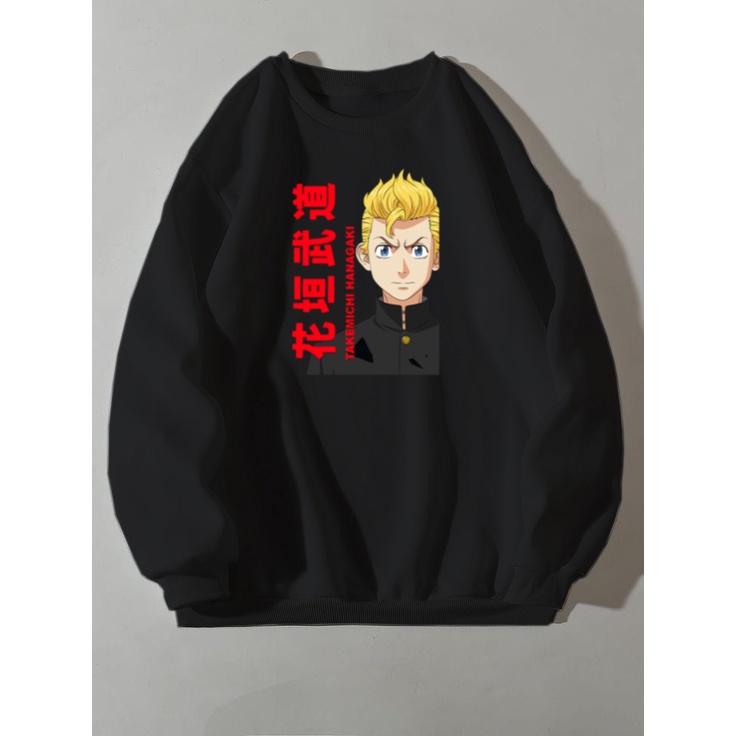 Sweatshirt Crewneck Cowok / Cewek Anime Japan TAKEMICHI  Crewneck Anime Kekinian Terbaru