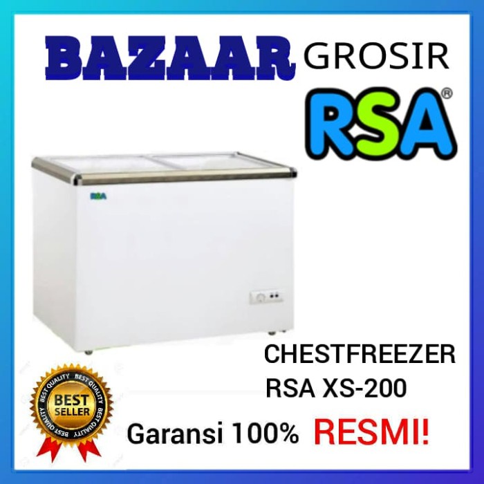 CHEST FREEZER RSA SLIDING GLASS 171 LT LITER XS200 FREEZER BOX XS 200 ORIGINAL BEST QUALITY