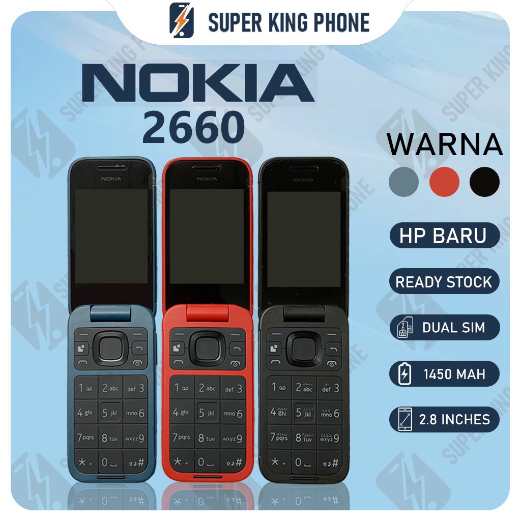 NOKIA 2660 FLIP DUAL SIM 2G GARANSI HP JADUL NOKIA JADUL LIPAT