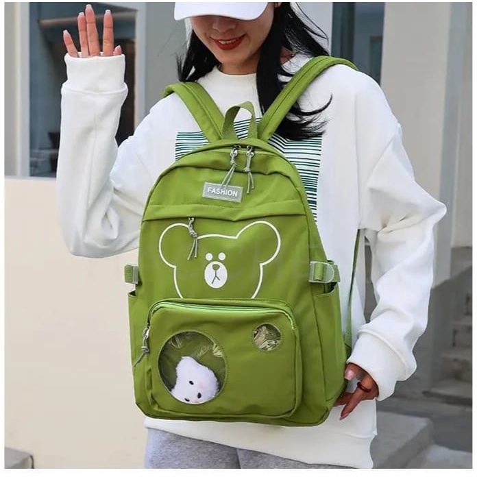 [COD] Ransel Sekolah Remaja Wanita Motif 2 Bulat Termurah / Model Ransel Tas Wanita Terbaru / Tas Pungung /Tas Kuliah Wanita Style Korea / Ransel Bahu Wanita