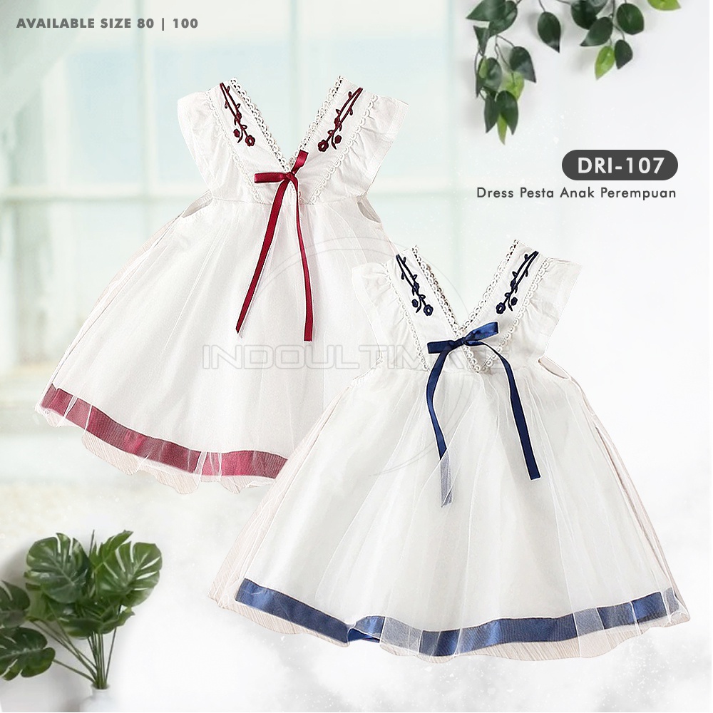 Dress Casual Pesta Anak Perempuan Cewek Import Premium Setelan Baju Rok Renda Impor Bayi Balita Perempuan 6 Bulan - 5 Tahun Baju Anak Perempuan Baju Bayi Perempuan DRI-106 DRI-107 DRI-108 DRI-109 DRI-112