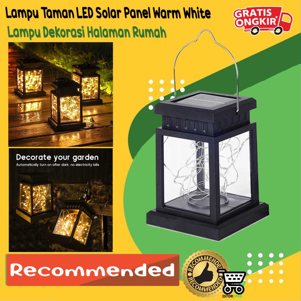 Lampu Taman LED Solar Panel Warm White Lampu Dekorasi Halaman Rumah