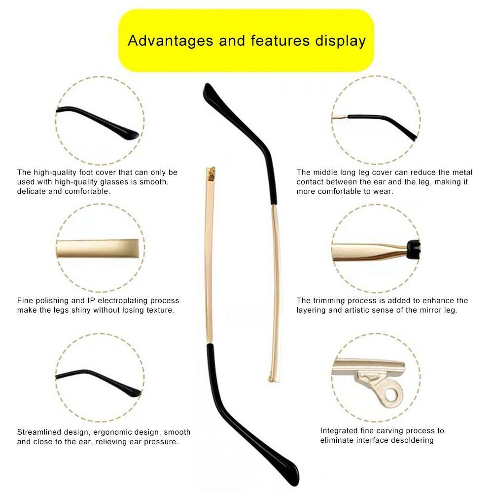 Nanas 1pasang Kacamata Lengan Kacamata Universal Anti-Slip Eyewear Accessories