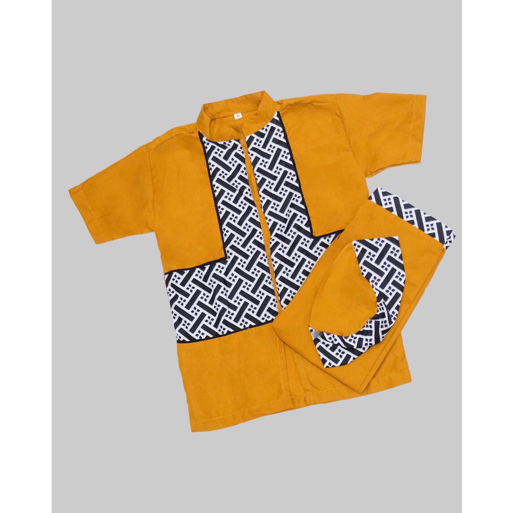 Baju Koko Anak Laki Laki Model BATIK Terbaru 2023 Bonus Peci / Kurta / Baju Setelan / Baju Taqwa / Baju Gamis / Baju Muslim Anak Laki Laki Terbaru / Jubah / Baju Ngaji / Stelan baju Pria Cowok Umur 1-10 Tahun