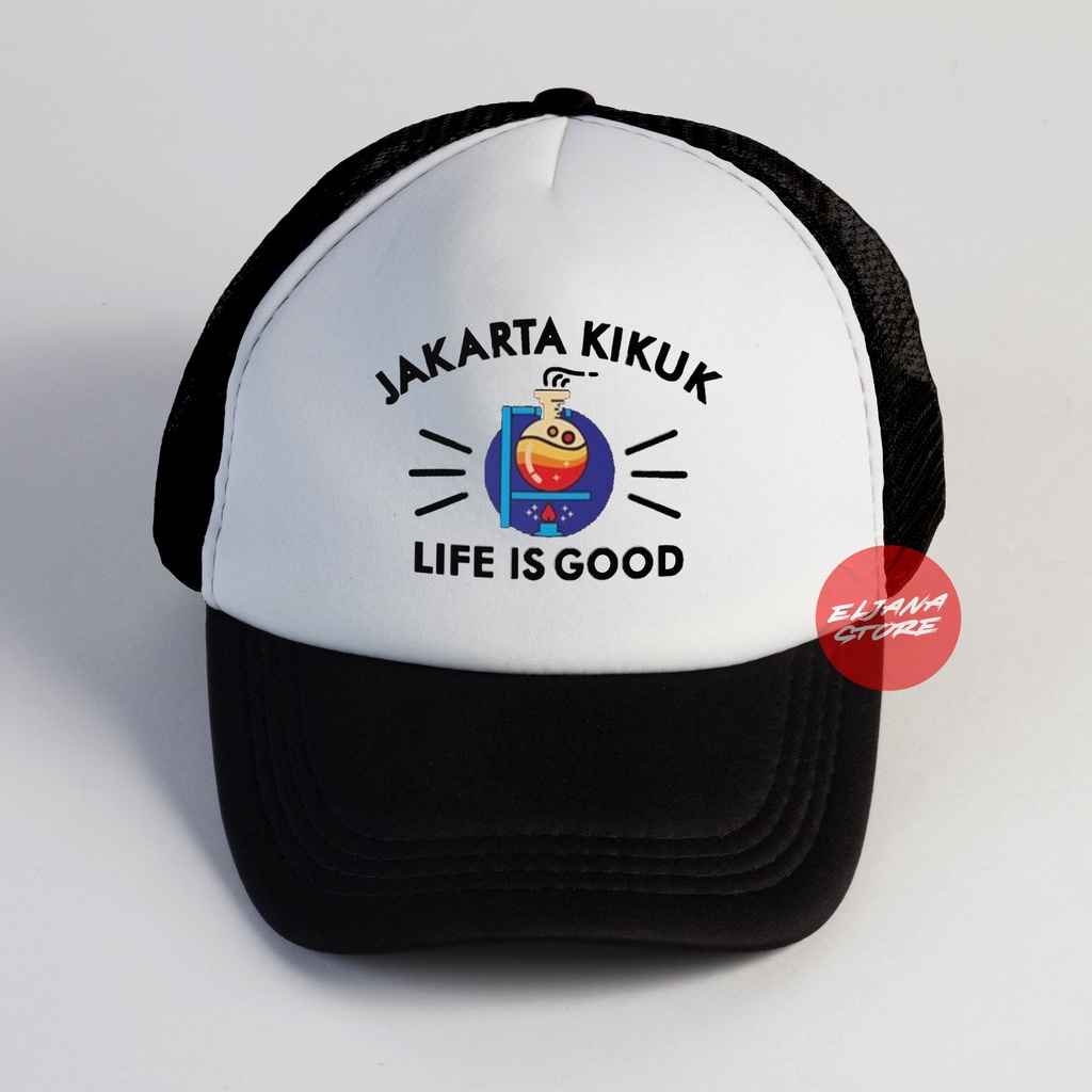 Topi Trucker Jakarta Kikuk | Jakarta Bangor | Good Vibes | Life Is Good