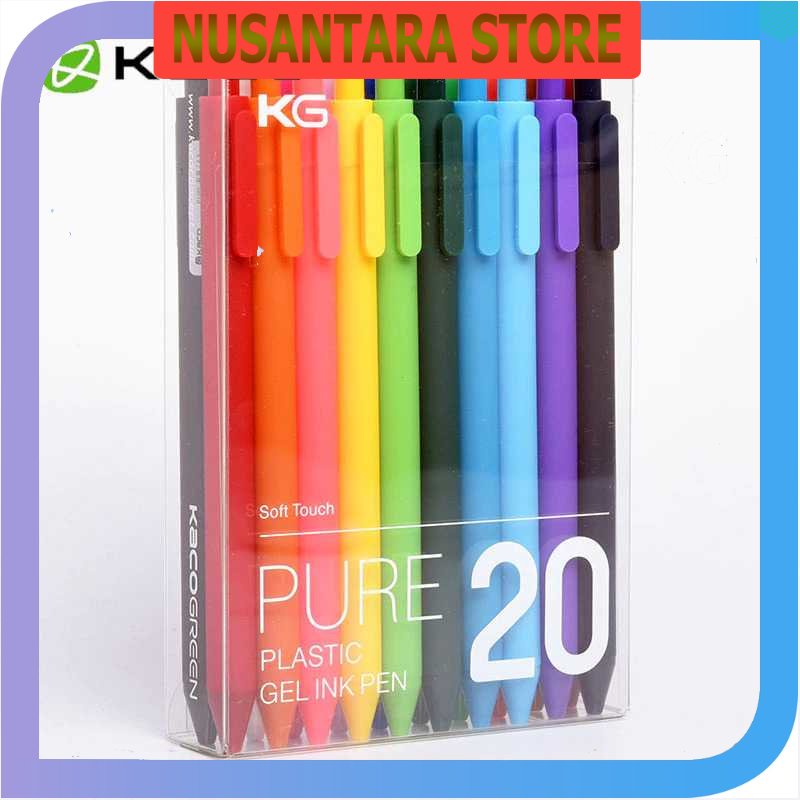 

NUSANTARA STORE - KACO PURE Candy Gel Pen Pena Pulpen Bolpoin 0.5mm 20PCS - K1015 (Colorful Ink)