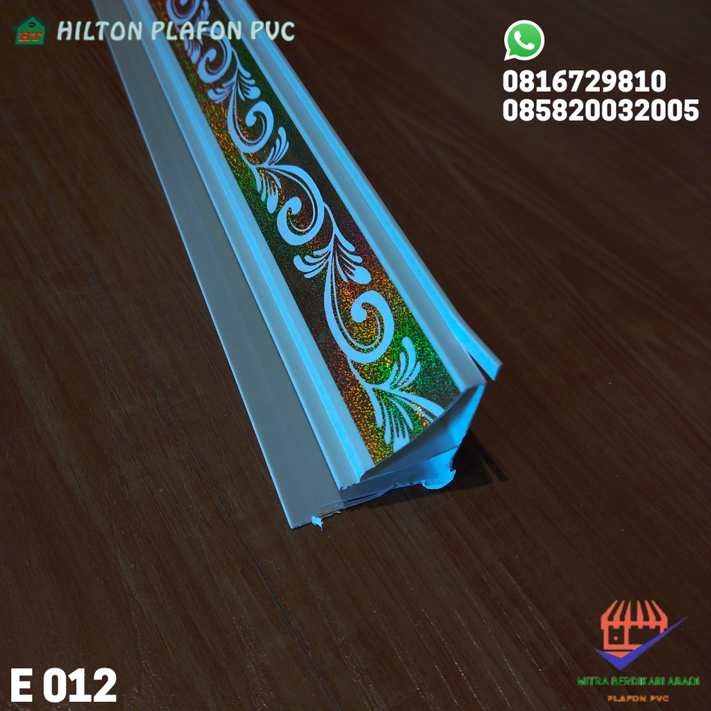 LIS SUDUT Plafon PVC Motif Batik Emas E 012, KUALITAS TERBAIK