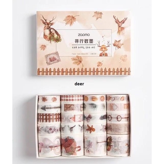 

Washi tape set 20 motif hutan binatang mix