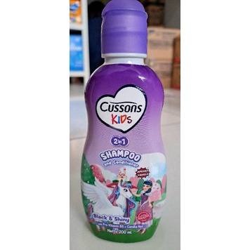 CUSSONS KIDS 2 IN 1 SHAMPOO AND CONDITIONER - BLACK AND SHINY - 200ml (shampo dan kondisioner anak)