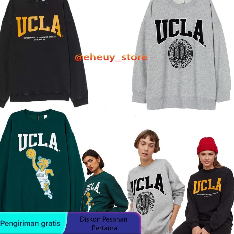 WRJ.18Ja23ᴵ ▪ Crewneck H*M Ucla Original Crewneck UCLA HnM Sweater ucla hitam hijau abu abu crewneck