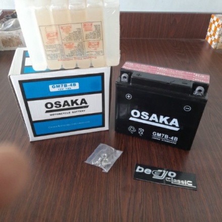 TERMURAH aki battery OSAKA GM7B-4B 12V 7AH HONDA TIGER 2000 YAMAHA SCORPIO NOUVO limited