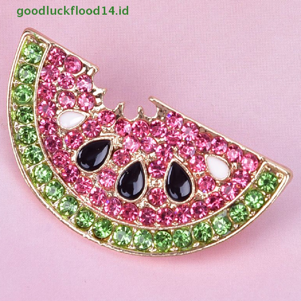 [GOOGFOUR] Mode Kristal Semangka Bros Pin Kerah Lencana Korsase Aksesoris Perhiasan [TOP]