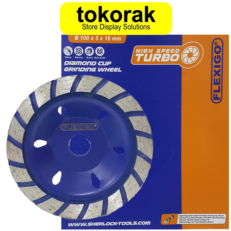 DIAMOND CUP GRINDING WHEEL 4 INCH FLEXIGO MATA GERINDA 4&quot; POLES BETON