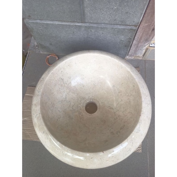 wastafel batu marmer model donat 35cm