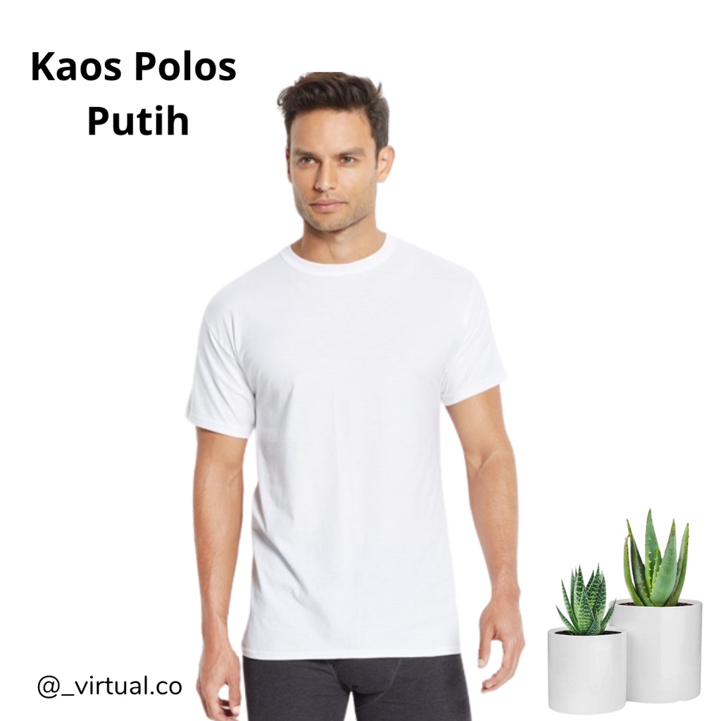 Kaos Polos Putih Soft Pe Cotton Combed 24s Baju Polos Pe Soft Katun Cotton Combet 24s Kaos Oblong Po