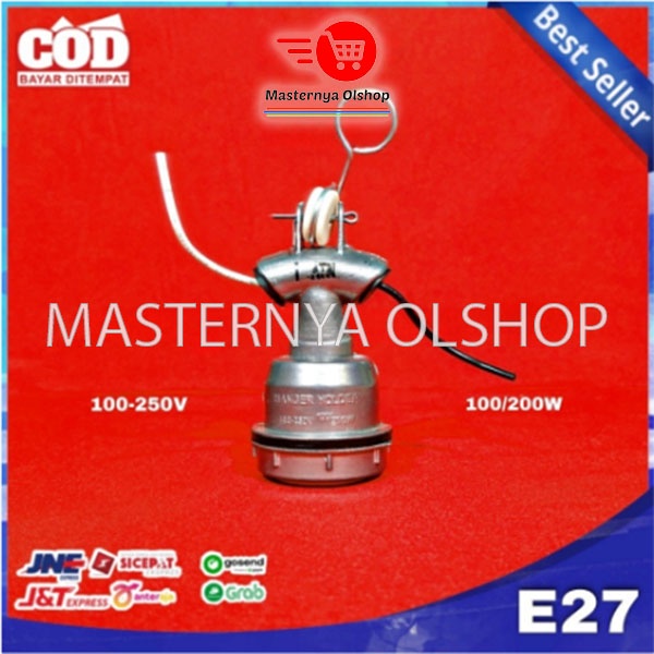 FITTING WD KERAMIK E27 ATN FITING LAMPU GANTUNG JALAN KAP HIJAU OUTDOR