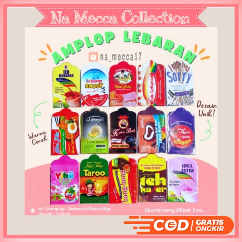 

Amplop Lebaran Viral Motif Snack Plesetan Lucu 1 Pak Isi 10 Lembar Siap Pakai Sudah Dilem Angpao Idul Fitri 2023 Unik Karakter Terbaru Gambar Kartun Ukuran Sedang Uang Lipat 1 Bahan Art Paper Glossy Warna Cerah Na Mecca Collection