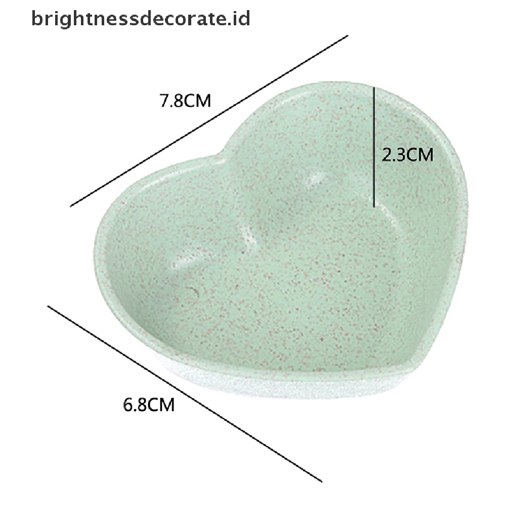 [Birth] Mini Lucu Love Bentuk Hati Wheat Straw Bowl Snack Piring Kecil Perlengkapan Dapur [ID]