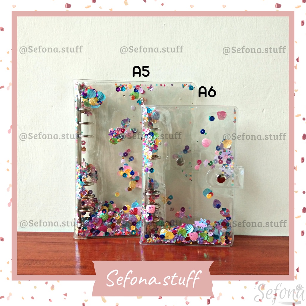 

Transparan Cover Binder Sequin Payet Manik A5 & A6 6 Ring Binder Photocard Idol Kpop / Journal / Diary Bening Aesthetic Transparan 6 Ring / Lubang Unik Aesthetic Lucu