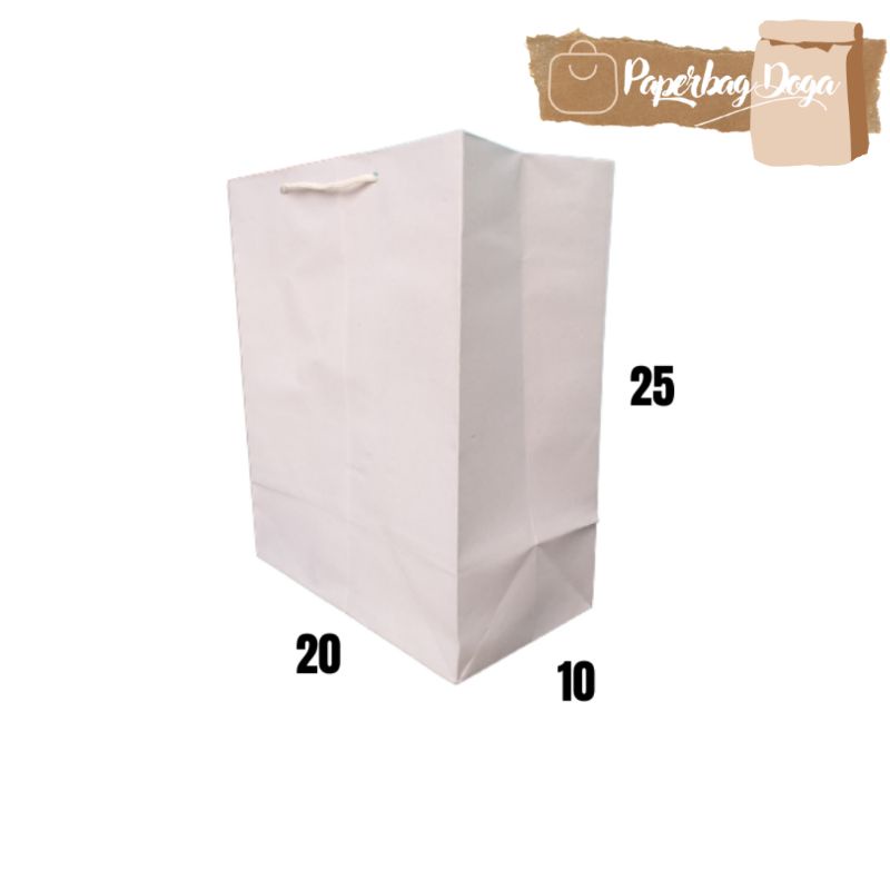 

PAPERBA PAPER BAG R6 PUTIH TALI PUTIH POLOS 20X25 TAS SOUVENIR HAJATAN