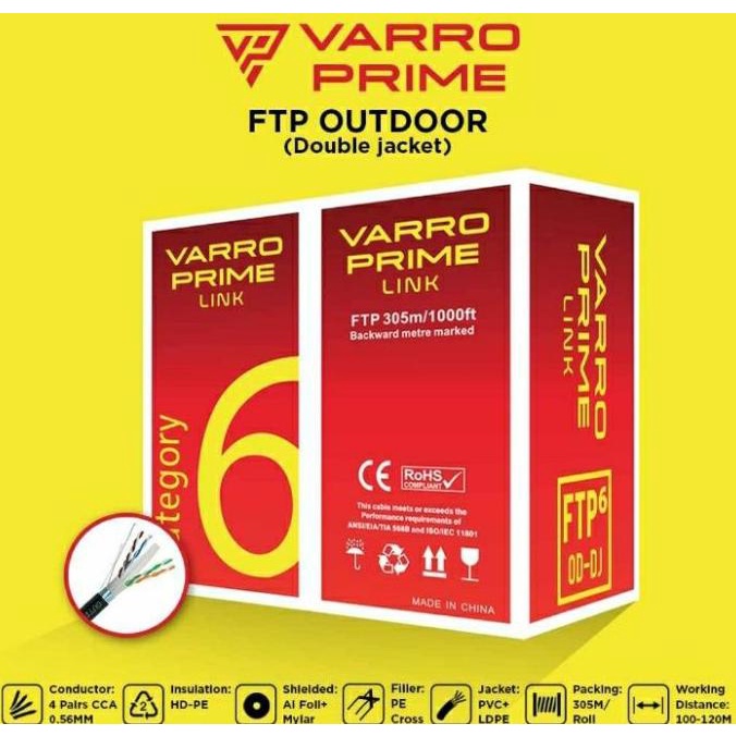 KABEL LAN VARRO PRIME LINK FTP CAT 6 OUTDOOR