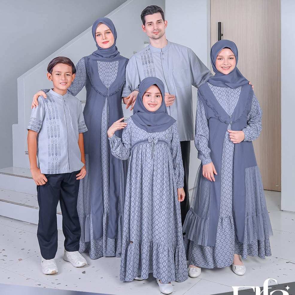NEW ARRIVAL l SARIMBIT KELUARGA ETHICA 2023 ELFA 278 PARIE BLUE / BAJU SARIMBIT COUPLE KELUARGA TERB