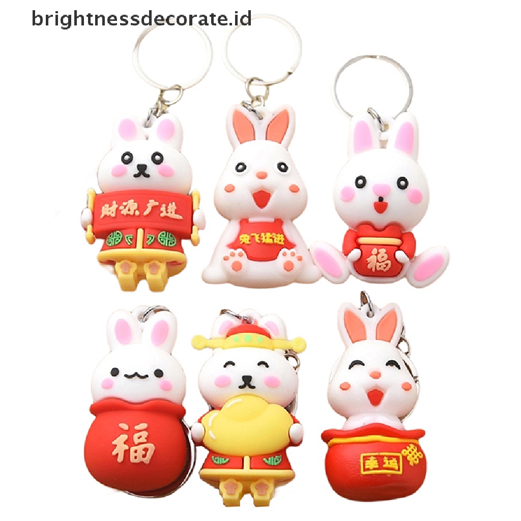 [Birth] 2023kunci Kelinci Tahun Baru Kartun Fortune Rabbit KeyChain Gantungan Kunci Mobil Cincin Mahasiswa Pasangan Tas Liontin [ID]