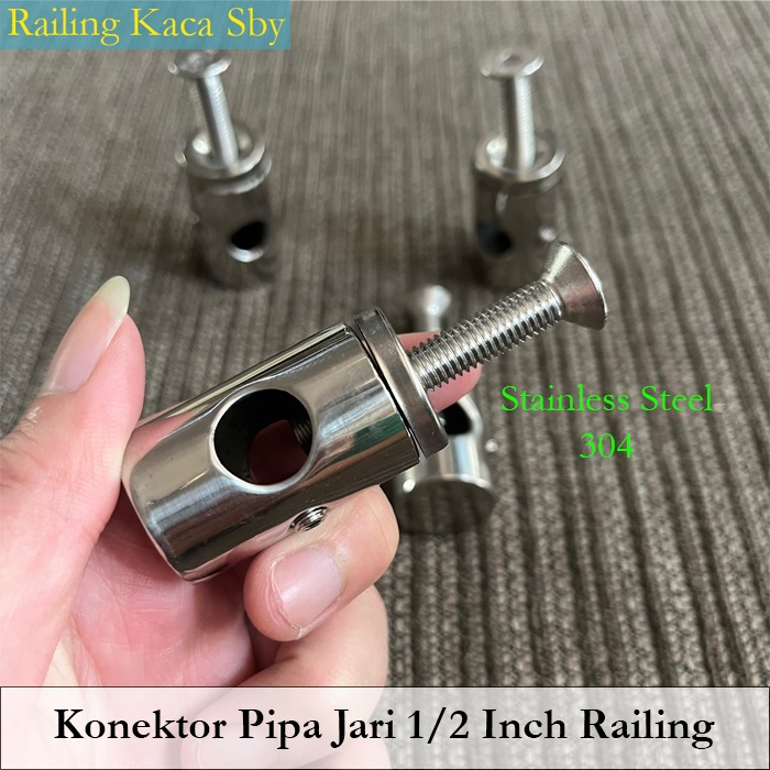 KONEKTOR PIPA RAILING JARI-JARI 1/2 INCH SILINDER BRAKET